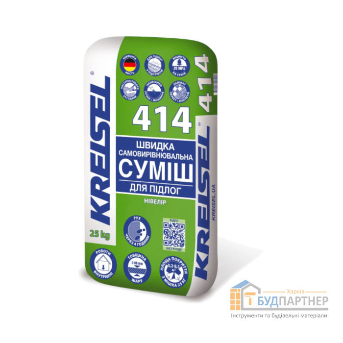 Самовыравнивающаяся смесь для пола 2-80 мм Kreisel 414 (25 кг) - цена, характеристики в интернет-магазине